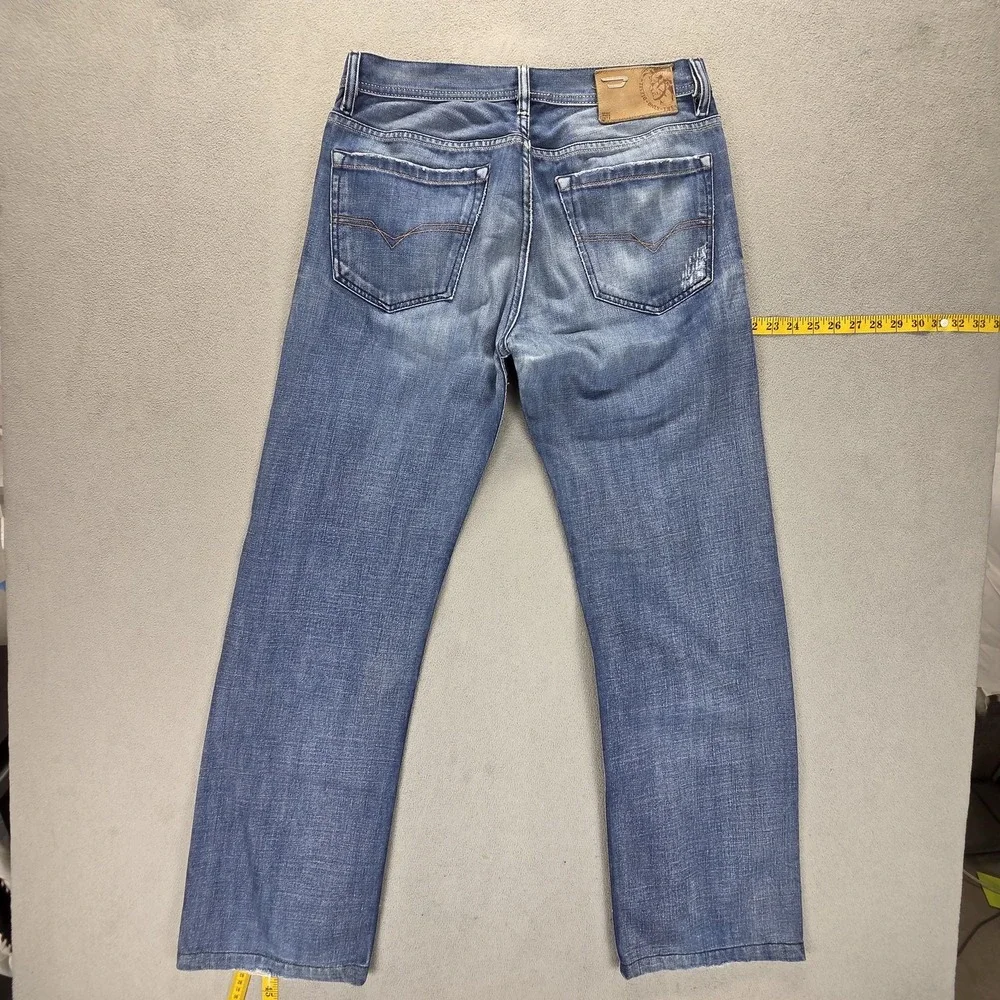 Diesel Jeans Mens 32x34 Blue Quratt Regular Straight Button Altered Hem 008BK